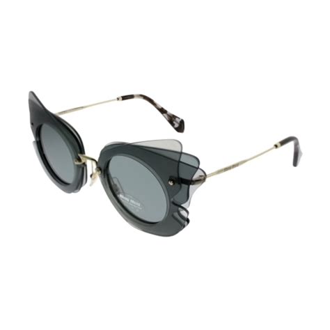 miu miu smu02s|MIU MIU Cat Eye Butterfly SMU02S Dark Gray Frame Gray Lens .